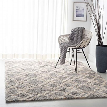 Safavieh 4 x 6 ft. Berber Shag 200 Rectangle Power-Loomed Rug Gray & Cream BER213G-4